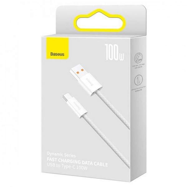 кабель Baseus Dynamic Series Fast Charging Data Cable USB to Type-C 100W 1m White (CALD000602) (шт.)