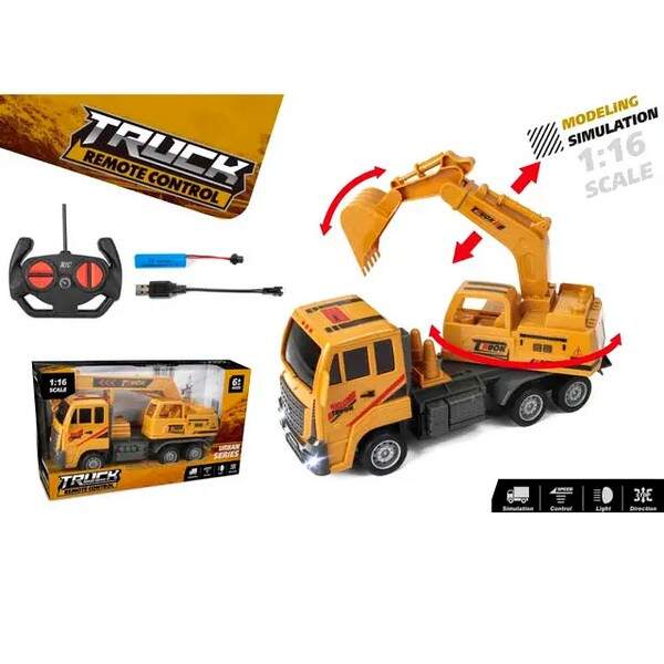 Будтехнiка 26968-1A (12шт) р/к, акум, екскаватор, 23,5см, 1:16, світло, рухливі деталі,гумові колеса (шт.)