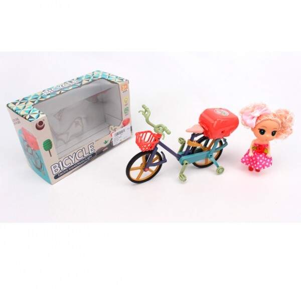 Лялька 8577 (60шт) 13см, велосипед, музика, світло, їздить, мікс видів, на бат-ці, в кор-ці, 20-12,5 (шт.)
