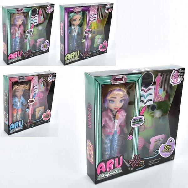 Лялька TK1045-46-47-48 (48шт) 22см, шарнірна, аксесуари, фарби, фломастери, 4 види, в кор-ці, 25-26 (шт.)