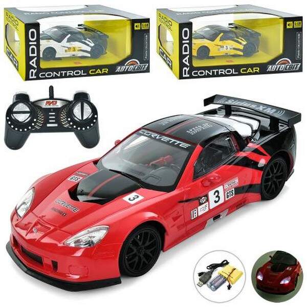 Машина AR-2304 (8шт) АвтоСвіт, 1:18, Corvette, р/к2,4G, акум,25см,світло, гумові колеса,3 кольори, в (шт.)