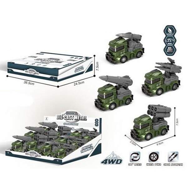 Транспорт спецслужб YS009 (72шт) інерція, метал, 9см, рухомі деталі, 4 види, 12 шт в дисплеї, в дисп (шт.)