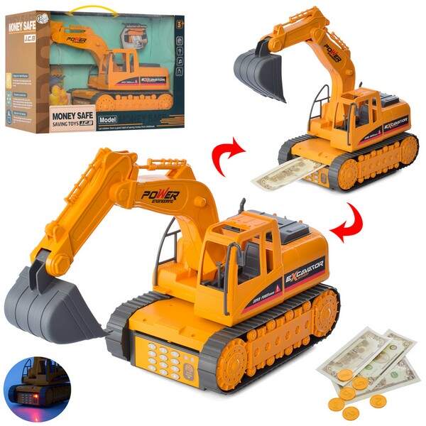 Екскаватор WF-3007A (12шт) 36см, скарбнич/сейф,муз,зв,св,рухом..дет,на бат-ці,в кор-ці, 39,5-26-17см (шт.)