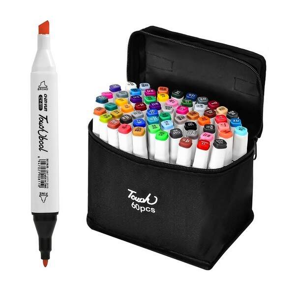 Маркери двосторонні білий корпус 60кол WW00895 (20наб) (шт.)