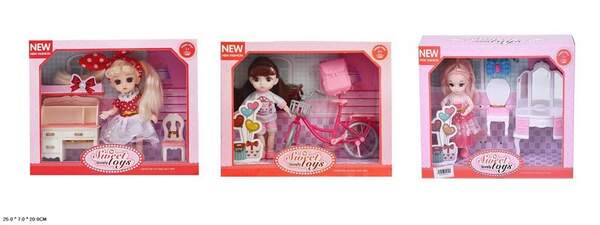 Лялька арт. 3396-114/115/118 (96шт/2)   мікс 3 види, аксес короб. 25*7*20см (шт.)