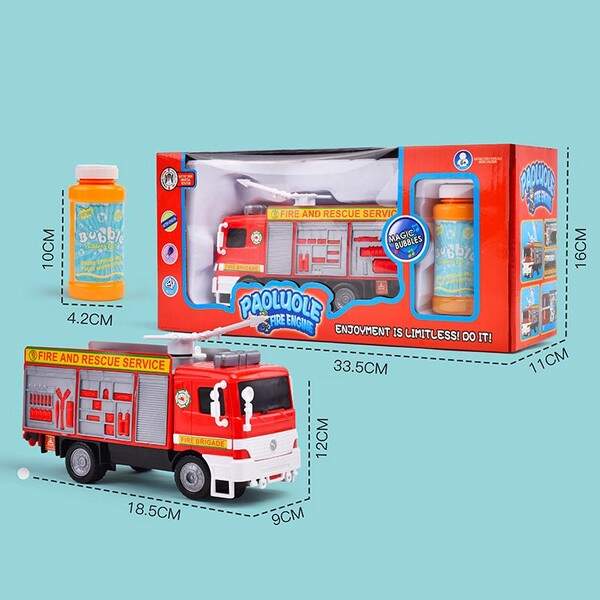 Пожежна машина арт. 119 (36шт/2)  батар.,світ, мильні бульбашки, р-р18,5*9*12, короб. 33,5*11*16см (шт.)