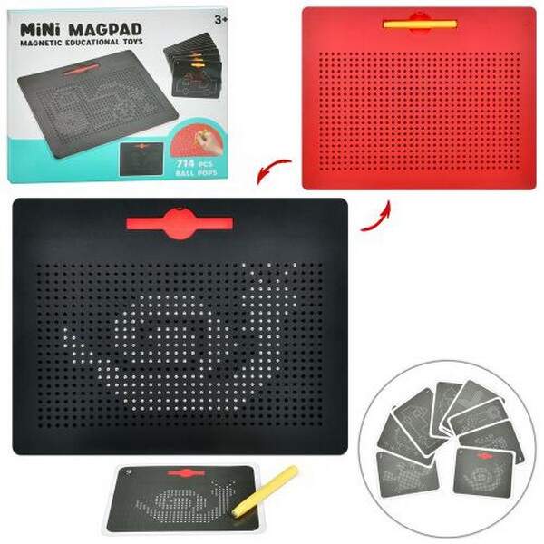 Дошка 949-4 (18шт) магнітна,31,5-25,5см, металеві кульки 714шт, картки 9шт, 2 кольори, в кор-ці, (шт.)