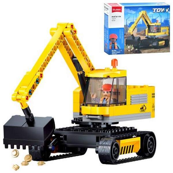 Конструктор SLUBAN M38-B1196 (32шт) будівельна серія, екскаватор, фігурка, 152дет, в кор-ці, 28,5-24 (шт.)