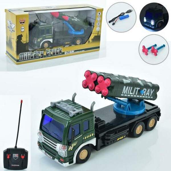 Машина 1019-25-26A (18шт) р/к, акум, військова, 24см, світло, гумові колеса, рухливі деталі, USBзаря (шт.)