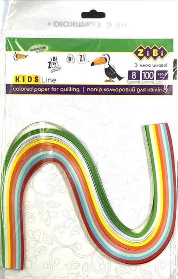 Папір кольоровий для квілінгу, 160г/м2, 420х5 мм, 100 шт KIDS Line ZB.1810-99 (1/20) (шт.)