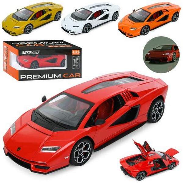 Машина AP-2038 (12шт) АвтоСвіт,1:24,метал, інерц,21см,звук,світло,відчиняються двері/капот/багажник, (шт.)