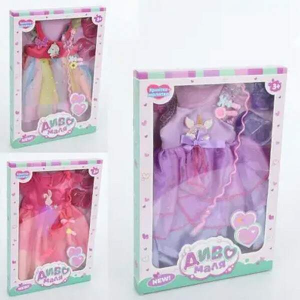 Вбрання для ляльки BLC85-101G-H-DM-UA (42шт) взуття, заколки, 3 види, в кор-ці, 24-35-3см (шт.)