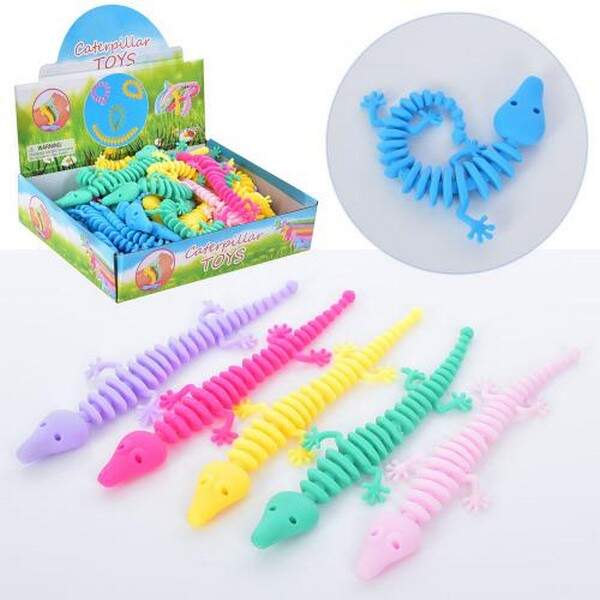 Їжачок MS 3656 (300шт) антистрес, ящірка, 20см, 6кольорiв, 50 шт у дисплеї 27-20-6см (шт.)