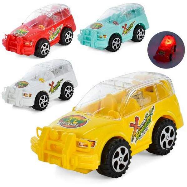 Машина 229A (144шт) 18см, на запуску, світло, 4 кольори, у пакеті, 15-22-7см (шт.)