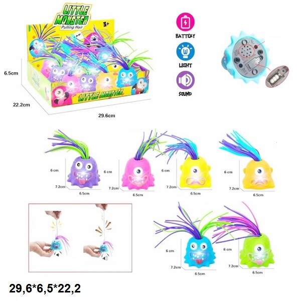 Монстр-крикун 23668-2 антистрес батар.муз.світ.6кол.12шт.в кор.29,6*6,5*22,2 /24/288/ (шт.)