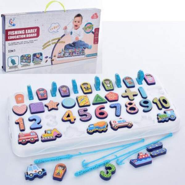 Гра 557 (36шт) рибалка магнітна, 39-19см, цифри, матем.знаки, транспорт, 2кол, в кор, 42-21-4см (шт.)