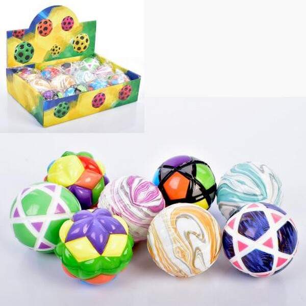 М'яч дитячий фомовий MS 3758 (72шт) 6см, 9видів, у пакеті, 12шт в дисплеї, 25,5-18,5-6,5см (шт.)