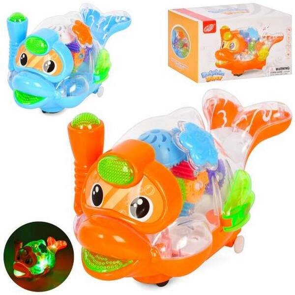 Музична іграшка HD9051 (36шт) дельфін 22см, їздить, шестерні рухаються, звук, світло, 2 кольори, на (шт.)