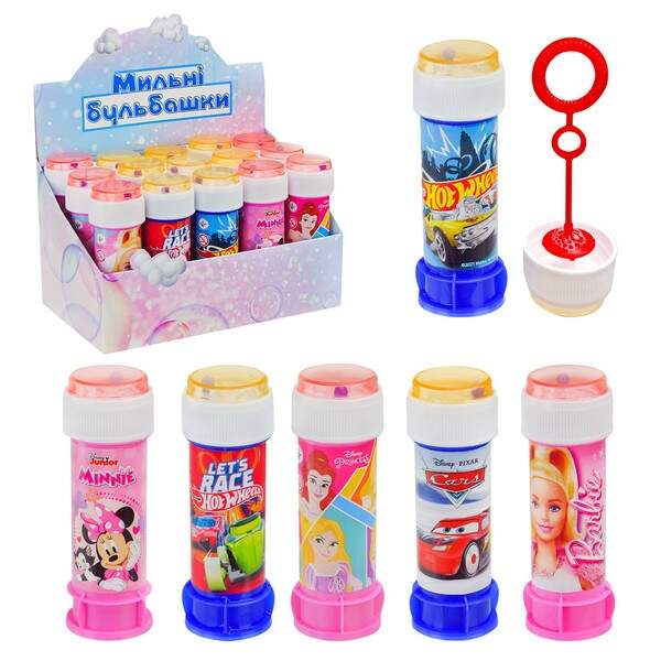 Мильні бульбашки арт. KC-0078 (270шт) 60 мл 6 видів по 15 шт у блоці (шт.)