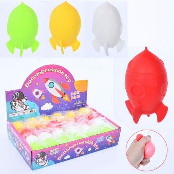 Іграшка MS 4130 (240шт) антистрес, ракета, 7см, борошно, 4кольори, у пакеті, 24шт в дисплеї (шт.)