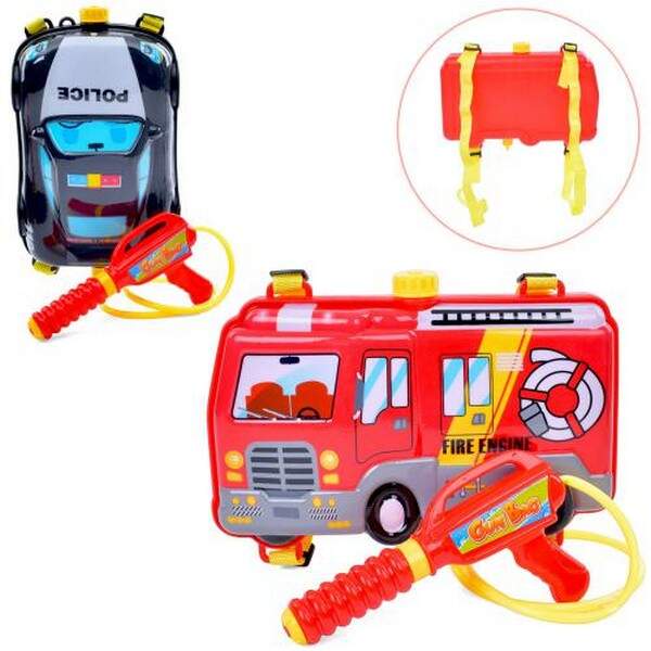Водяний автомат P3038-40-1 (30шт) 21см, помпа, балон на плечі (машина) 29-17-6см, 2види(поліція, пож (шт.)