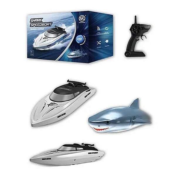 Катер RH705 (8шт) р/к2,4G, акум, 2в1(корпус акула), 24см, USBзарядне, в кор-ці, 27-18,5-14см (шт.)