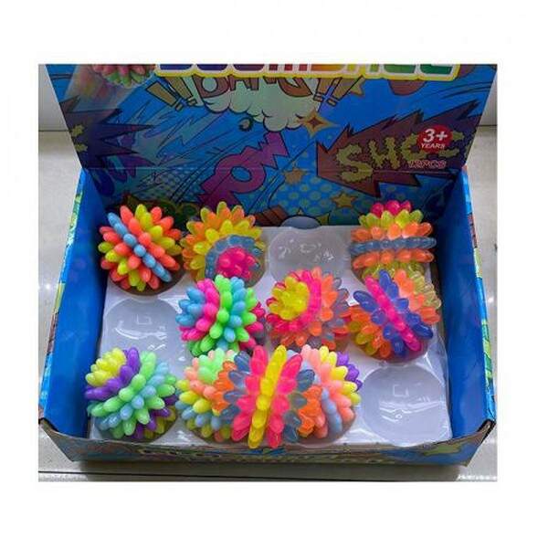 М'яч масажний MS 4000-1 (96шт) 7,5см, світло, у пакеті, бат(табл), 12шт(мікс кольорів) в дисплеї, 31 (шт.)