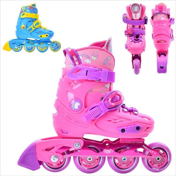 Ролики A 4152-S (30-33) (6шт) розсув.,шнур.+бакля,ал.рама,4кол.ПУ62мм/64мм, устілка18,5см, розсувні (шт.)