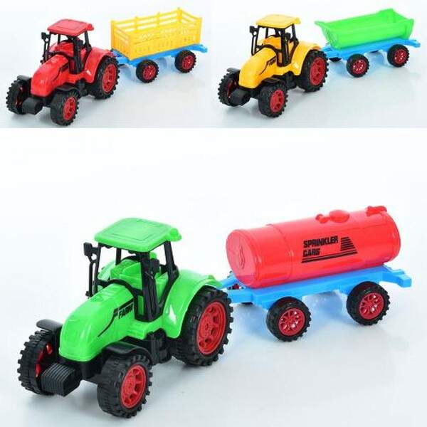 Трактор 630 (90шт)15см,причіп 18см, інерція,3 види(мікс кольорів) у пакеті 26-23-8см (шт.)