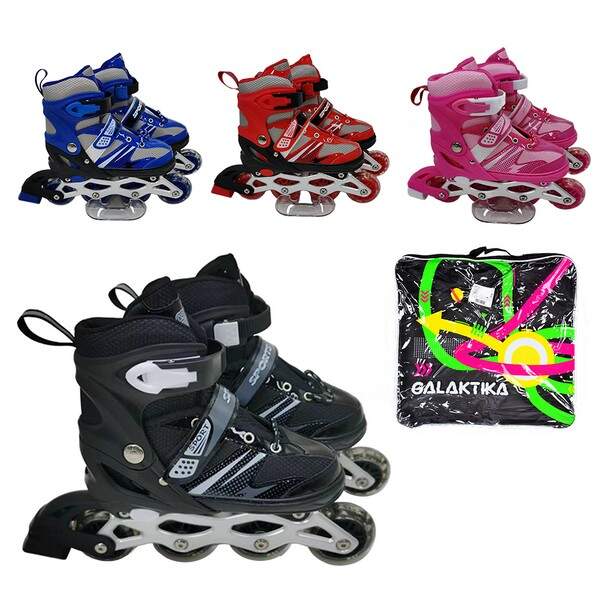 Ролики RS-0037 L (39-42) PU кол.світ,розсувні,напівм'як.носок,алюм.осн,ABEC-7 4кол.сумка /4/ (шт.)