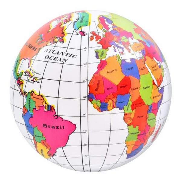 М'яч дитячий MS 0477-1 (120шт) глобус, малюнок, ПВХ, 67-70г, 1колір, в пакеті (шт.)