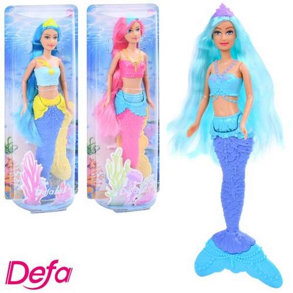 Лялька DEFA 8510 (36шт)  русалка, 35см, 3 види, на листі, 12,5-33,5-5,5см (шт.)