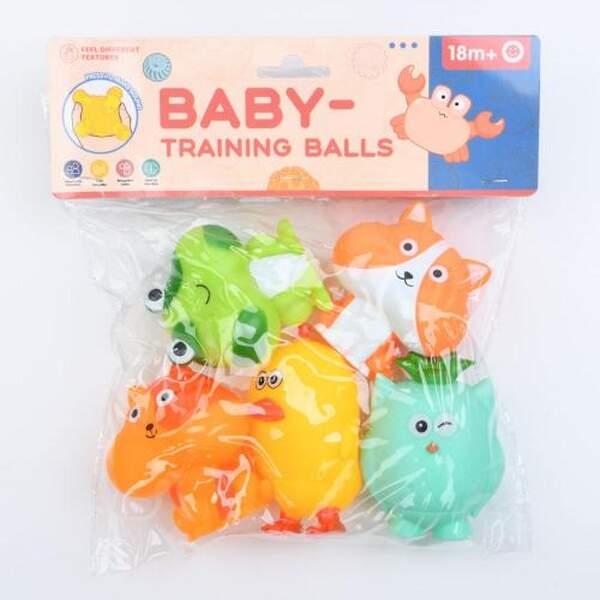 Іграшка для купання W8642 (84шт) тваринки 5шт, 7см, пискавка, у пакеті, 21-23-6см (шт.)