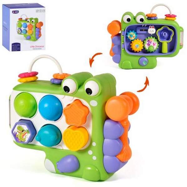 Гра QX-91210E (18шт) динозавр, сортер, фігури 6шт(4шт-брязкальце, 2шт-кулі), молоточок, шестерні (шт.)