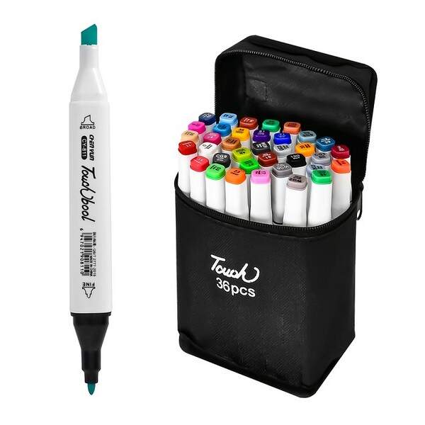 Маркери двосторонні білий корпус 36кол WW00893 (36наб) (шт.)