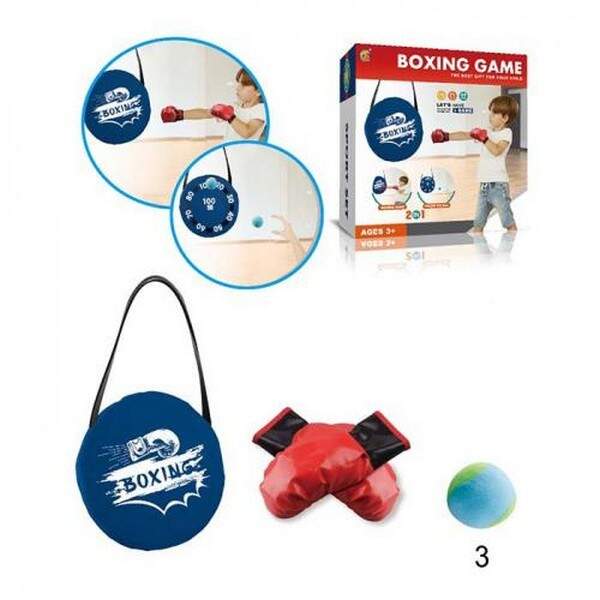 Боксерський набір MR 1256 (12шт) 2в1, дартс(на липучці), підвісна подушка 30-30см (довга ручка), м'я (шт.)