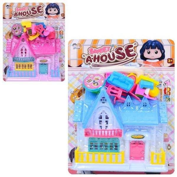 Будиночок 23127 (72шт) 20-21-6,5см, меблі, 2 кольори, на листі, 24-32-7см (шт.)