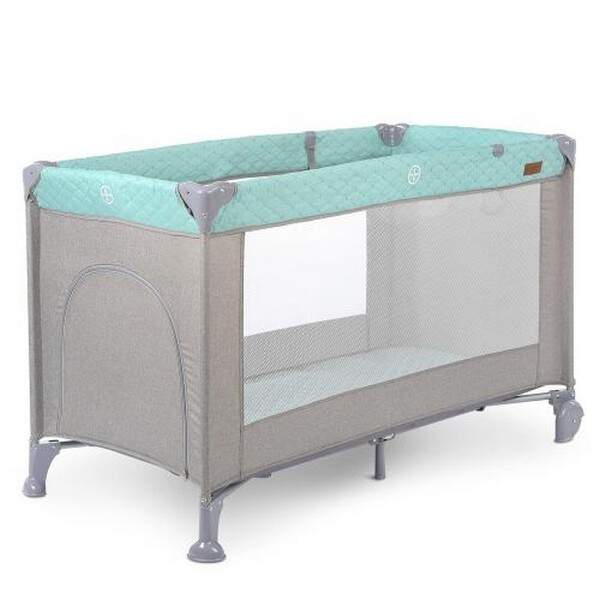 Манеж ME 1096 ACTIVE Mint Gray (1шт) прямокутн.дитячий,2колеса,вхід-змійка,кишеня,кільце2шт,льон,мят (шт.)