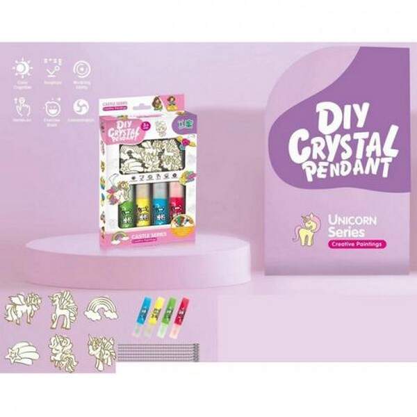 Набір для творчості YM999-9 (96шт) підвіска-розмальовка 6 шт, ланцюжок, фарби (4 кольори), в кор-ці, (шт.)