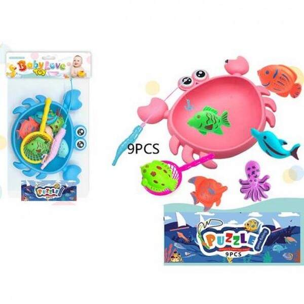 Рибалка 916-119 (72шт) магнитна, 1 вудка, сачок, морськи мешканці 6шт, ємнісь-краб, мікс кольорів, в (шт.)