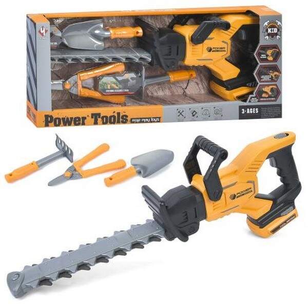Набір iнструментів T021 (12шт) набір садівника, пила 56см-звук/світло, рухлива деталь, граблі, лопат (шт.)