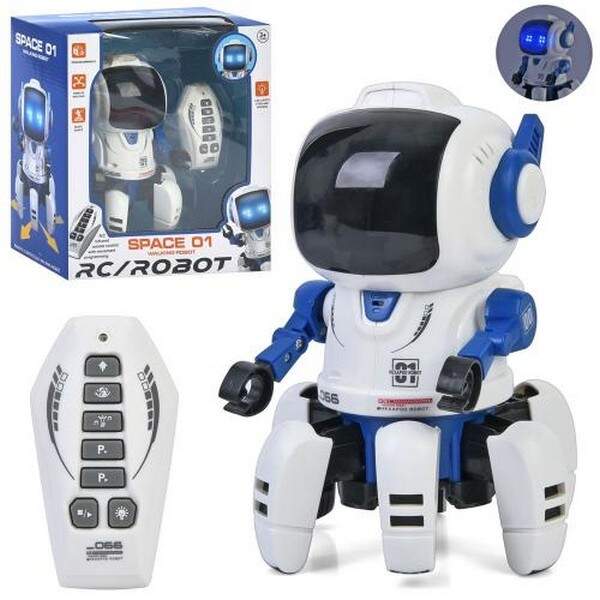 Робот J1066A (12шт) р/к, 18,5см, музика, звук, світло, ходить, танцює, програмується, на бат-ці, в к (шт.)