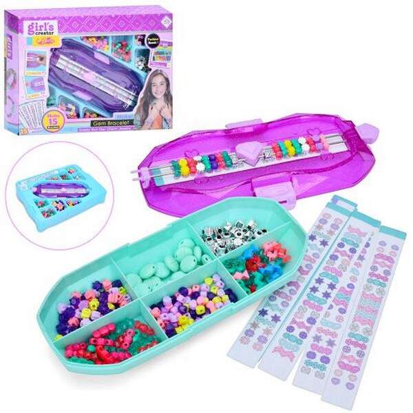 Набір для творчості MBK-560 (24шт) намистини, пристрій для плетіння браслетів, в кор-ці, 36,5-27,5-7 (шт.)