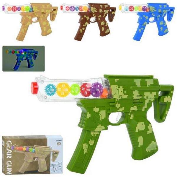 Автомат SR878-38 (72шт) 25см, шестерні, звук, світло, на бат-ці, 4 кольори, в кор-ці, 25,5-16-3,5см (шт.)