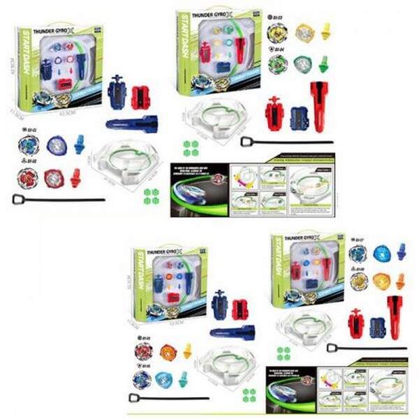 Гра GF6010B-10C (12шт) BBL, дзига 2шт(пластик+метал) 4,5см, на запуску, ігрове поле, мікс видів, в к (шт.)