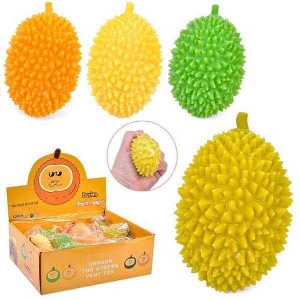 Іграшка MS 3823 (144шт) дуриан, антистрес, 9-5,5см,борошно, у пакеті, 12шт(4 кольори) в дисплеї, 26- (шт.)