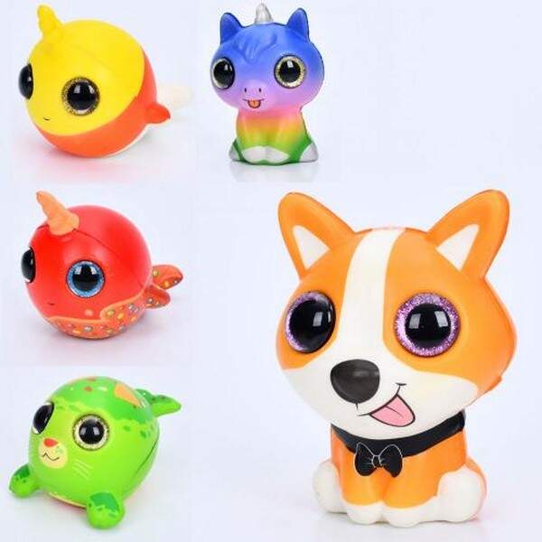 Іграшка MS 4144 (120шт) антистрес, тварина, 14см, сквіши, у пакеті, мікс видів, упаковка пакет 9шт 1 (шт.)