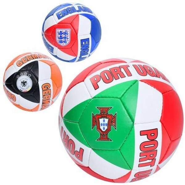 М'яч футбольний 2500-272-1 (30шт) розмір5,ПУ1,4мм,ручна робота, 32панелі, 400-420г, 3види(країни), в (шт.)