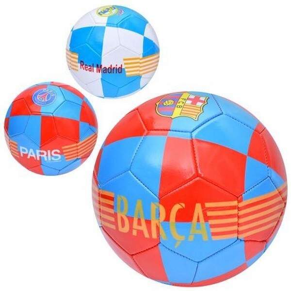 М'яч футбольний EN 3300 (30шт) розмір 5, ПВХ 1,6мм, 260-280г, 3вид(клуби), у пакеті (шт.)