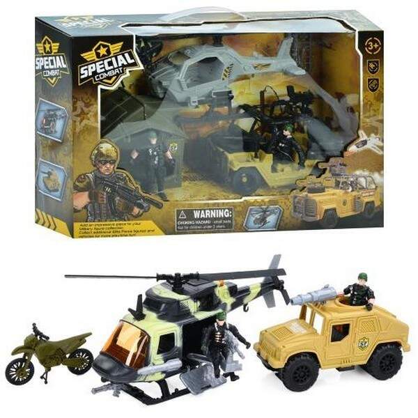 Набір з фігурками G3109-21-25 (12шт) військовий, транспорт 3шт, солдати 9см, зброя, 2 види, в кор-ці (шт.)